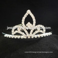 fashion metal silver plated crown shape crystal headband